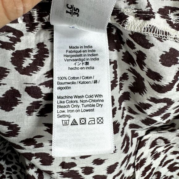 J.Crew Dress Voile Beach Shirt Women's Medium Biege Leopard Print - Picture 9 of 9